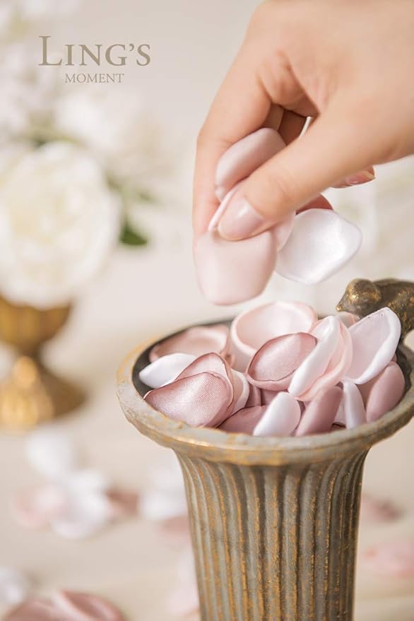 Ling's Moment Rose Petals, Silk Flower Petals for Wedding/Aisle/Flower Girl Baskets/Table Centerpiece Décor,etc.Dusty Rose Pink 400pcs