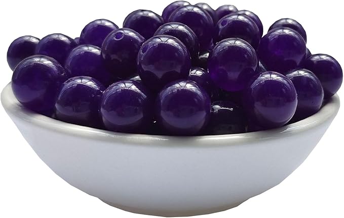 Stone Beads 6mm 140pcs Dark Purple Chalcedony Beads Round Loose Gemstones Beads for Bracelet Necklace Jewelry Making (6mm, 60633 Dark Purple Chalcedony)