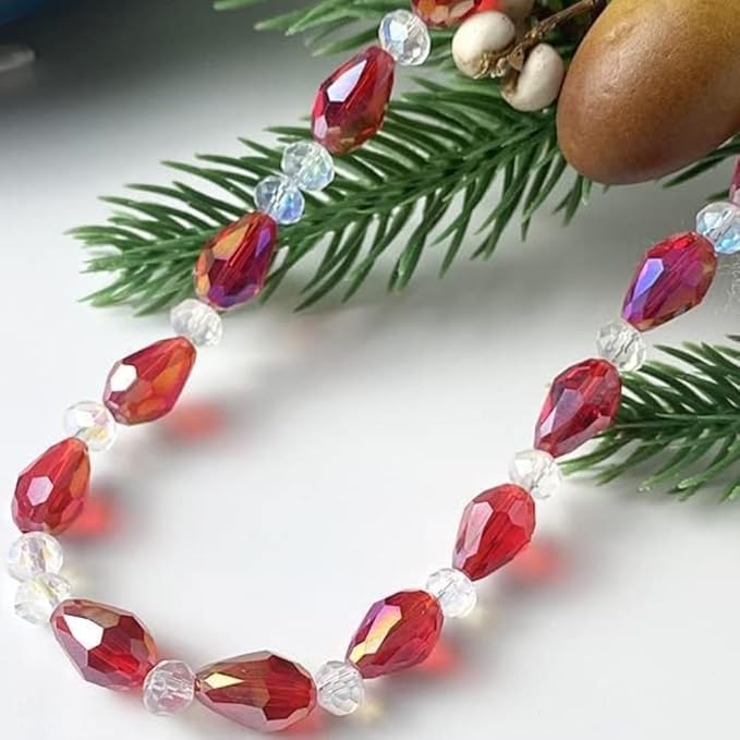 100pcs 8x12mm Teardrop Crystal Glass Beads for Jewelry Making, Faceted Vertical Hole Teardrop Glass Spacer Beads for Wind Chimes Bracelet Earring Necklace DIY Craft(Amber)