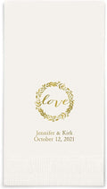 Weddingstar Personalized Printed Paper Napkins 3-Ply 40 Pack Dinner - Rectangular Fold White