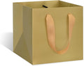 ADIDO EVA Gold Square Gift Bags Large Size Square Bottom Paper Bags with Handles for Party Favor, Shopping Bag (12x12x12 In, 10 CT)
