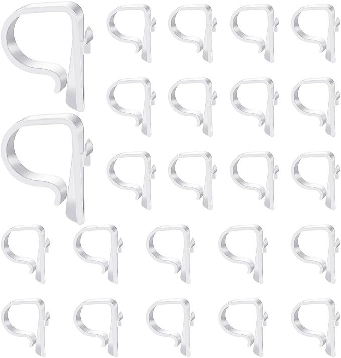 Yookeer 36 Pieces Church Pew Clips Heavy Duty Plastic Hooks Tablecloth Chair Table Clips Translucent White Holders for Wedding Ceremony Church Aisle Railing Bow Decorations