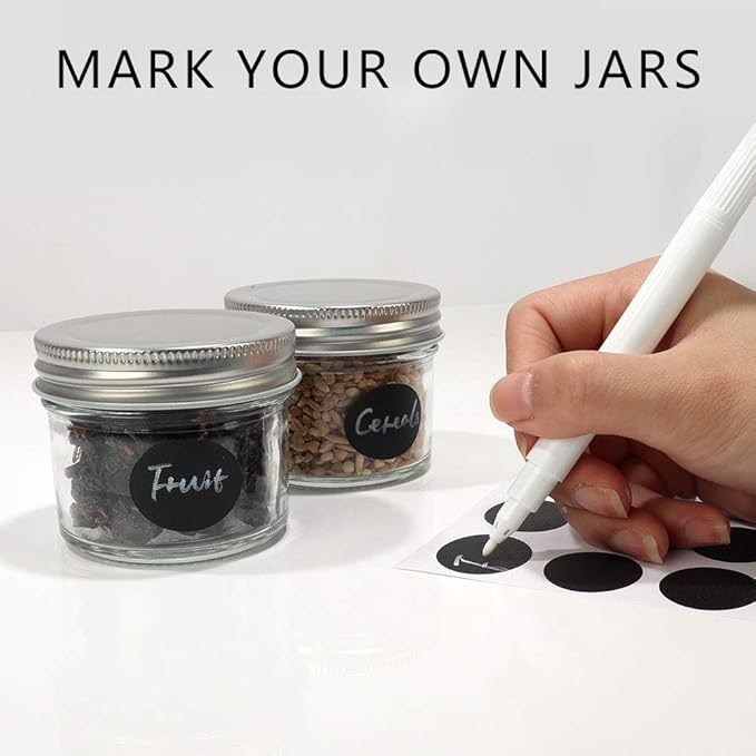 Betrome 4 oz Clear Glass Mason Jars with Silver Metal Lids, 40 Pack 113ml Round Canning & Jelly Jars Small Spice Jars for Herb,Jelly,Jams, for Kitchen Storage