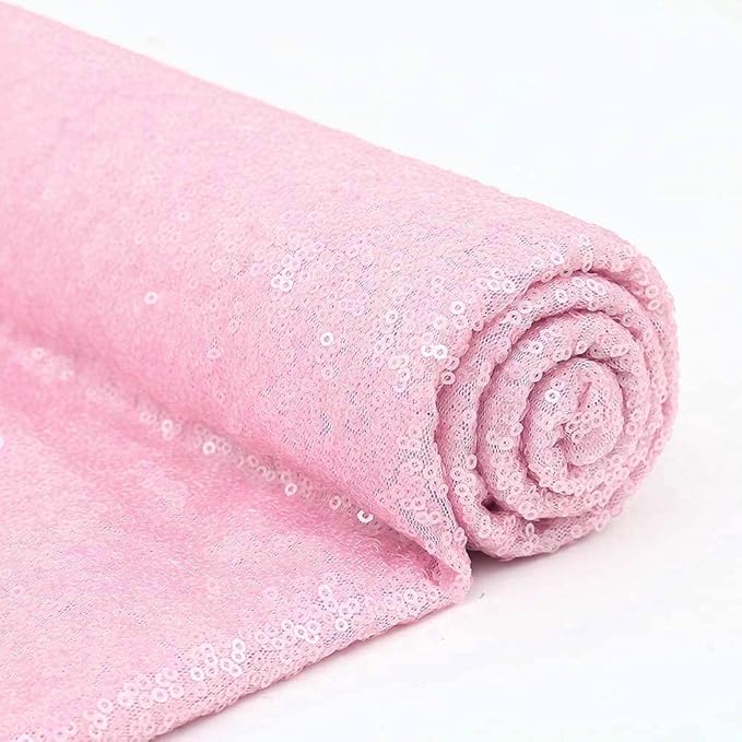 Pink Sequin Backdrop Curtain 8FTX8FT 1 Panel Sparkly Background Drapes for Party Birthdays Wedding Decor