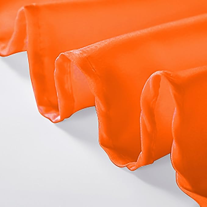 132 inch Round Tablecloth Washable Polyester Table Cloth Decorative Table Cover for Wedding Party Dining Banquet（132 inch,Orange）