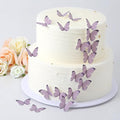 48Pcs 2" Purple Edible Butterflies Cake Toppers Wafer Glutinous Paper Butterfly for Cake Cupcake Decoration Colorful Small Pastel Cupcake Topper Decoratings for Wedding Birthday Baby Shower(Mix Size)