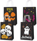 16 PCS Halloween Treat Bags for Kids Trick or Treat Candy Bags, Glow in The Dark Bags with Handles for Halloween Party Favors