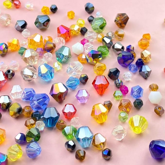 100pcs 8mm Bicone Crystal Glass Beads Loose Spacer Beads Faceted Craft Beads for Jewelry Making DIY Necklace Bracelet Earring Wind Chimes Suncatchers Ornamen(Dark Green AB)