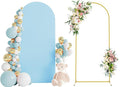 Wokceer 6 FT Wedding Arch Stand and Arch CoverMetal Arch Stand with Arch Stand Cover for Birthday Party Wedding Ceremony Bridal Baby Shower Event Decor, Blue, DoorCover 0.8M-Dusty Blue-K