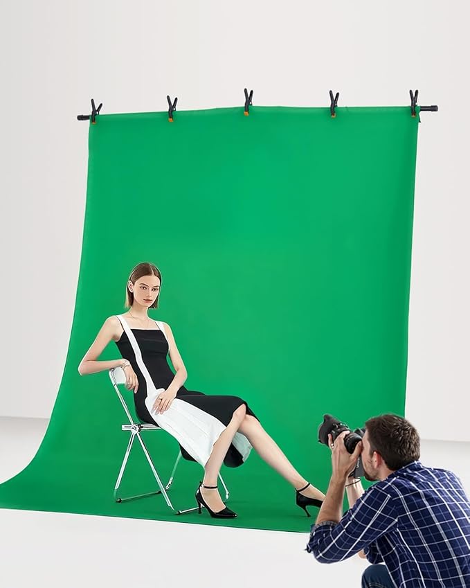 VEVOR Backdrop Stand, 5 x 6.5 ft Adjustable Photo Backdrop Stand Kit, Portable Background Backdrop Stand with 3 Crossbars, Heavy Duty Projector Screen Stand, for Wedding, Photo Video Studio & Party