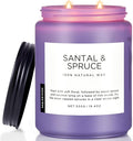 M&SENSE Santal Spruce Coconut Soy Candles for Home Scented, 19.4oz 110 Hour Slow Burning Large Candle Gift for Stress Relief, Meditation, Relaxing SPA, Best Smelling Christmas Gifts