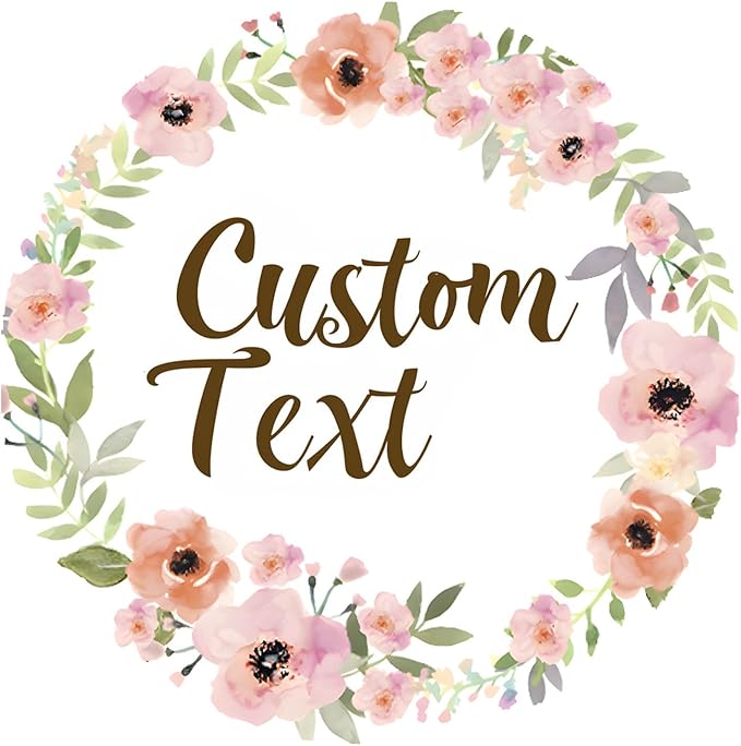 Premium Custom Stickers Labels - Personalized Stickers for Businesses Logo and Name. Birthday Pets and Label Product Boxes Wedding Favors Waterproof Labels (wreath 10, 2.5 inch)