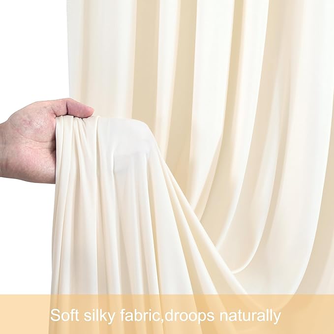 40ft x 12ft Champagne Backdrop Curtains Wrinkle Free Backdrop Curtain for Wedding Parties Fabric Backdrops Drapes Back Drop Cloth Bridal Shower Stage Curtains Wedding Decorations for Reception