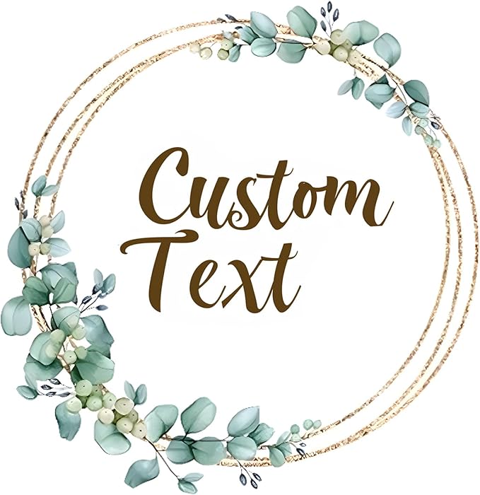 Premium Custom Stickers Labels - Personalized Stickers for Businesses Logo and Name. Birthday Pets and Label Product Boxes Wedding Favors Waterproof Labels (wreath 2, 2 inch)