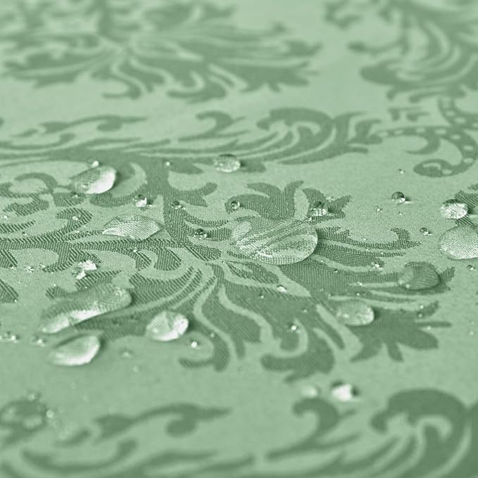 SASTYBALE Summer Tablecloth Rectangle, Spill-Proof Wrinkle Resistant Jacquard Fabric Table Cloth, Soft Polyester Damask Table Cover for Parties, Picnic, Dinner(60 * 102 inch, Light Green)