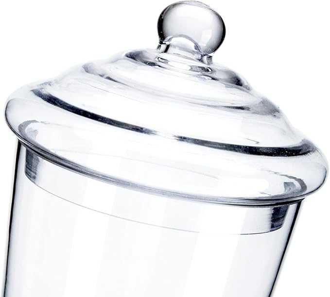 Glass Apothecary Jars, Clear Candy Bowl Dishes Holder Elegant Storage Buffet Display, Decorative Wedding Candy Organizer Canisters (Height: 16" Body: 6")