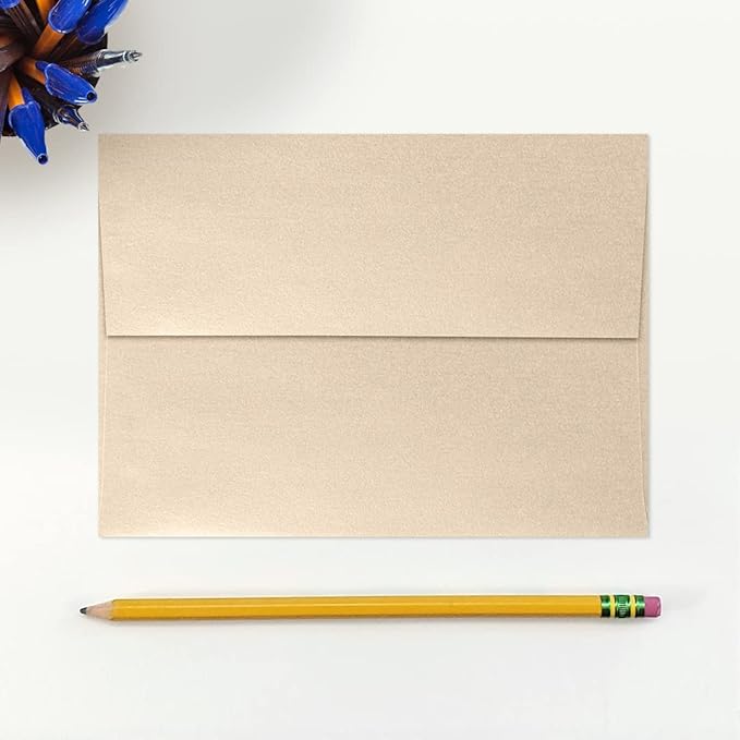 LUXPaper A7 Invitation Envelopes | Peel & Press | 5 1/4" x 7 1/4" | Taupe Metallic | 80lb. Text | 250 Qty