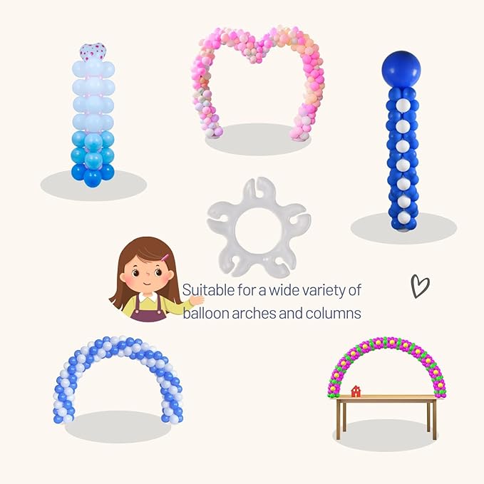 100PCS Balloon Arch Clips, Reusable Balloon Clips for Balloon Arch, Plastic Balloon Supplies for Stand, Balloon Garland Clips for Party Wedding Baby Shower Decorations