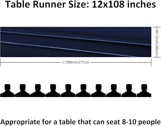 6Pack Table Runner 12 x 108 Inches Satin Silk Table Runner for Wedding, Birthday Party, Banquets, Graduations Decoration, fit Rectange and Round Table-Navy