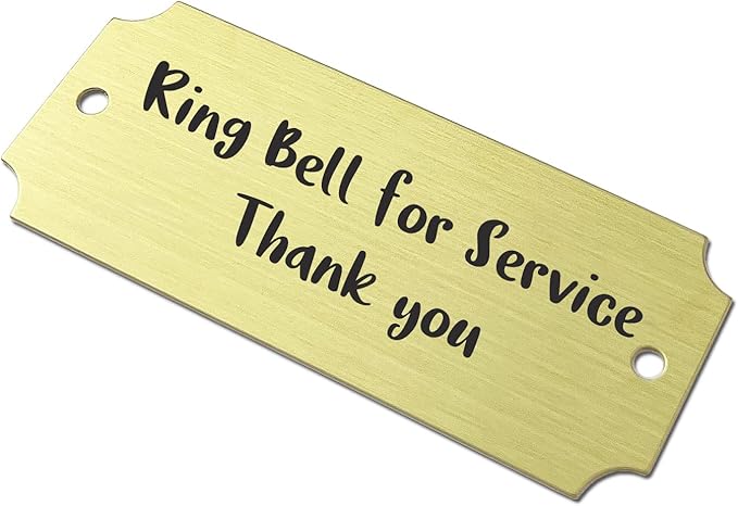 Size: 2.5" W x 1" H, Personalized, Custom Engraved, Brushed Gold Solid Brass Plate Picture Frame Name Label Art Tag for Frames, with Adhesive Backing or Screws - Indoor use only