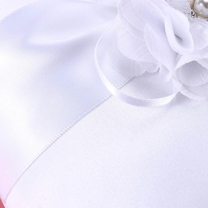 PRETYZOOM Bride Vintage Rings Bridal Bearer Pillow Retro Decor Wedding Faux Pearl Ribbons Pillows Girl Mini Basket Quinceanera Pearl Rings White Artificial
