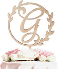 LINGTEER Personalized Inital Letter G Wooden Cake Topper Perfect for Birthday Rustic Wedding Anniversary Party Keepsake Decoration
