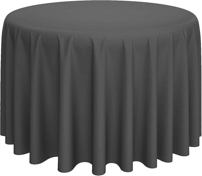 Lann's Linens - 10 Premium 108" Round Tablecloths for Wedding/Banquet/Restaurant - Polyester Fabric Table Cloth - Dark Gray