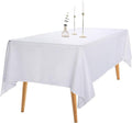 Ascoza 2pack 60x120 Inch White Rectangular Tablecloth 6 Feet Table Cloth in Polyester Fabric for Wedding/Banquet/Restaurant/Parties