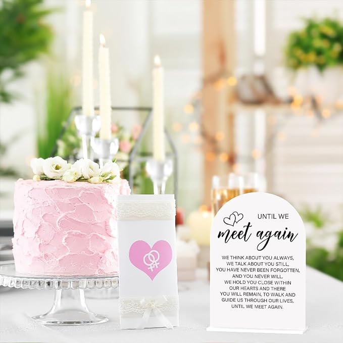 Acrylic Wedding Sign Wedding Signs for Ceremony Until We Meet Again Sign for Wedding Modern Calligraphy Arch Acrylic Table Top Sign for Wedding Reception and Event Party Table(white）