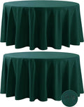 Fokitut 2 Pack Waterproof Round Tablecloth, 120 Inch, Stain Resistant and Wrinkle Polyester Table Cloth, Fabric Table Cover for Kitchen Dining, Wedding, Party, Holiday Dinner-Hunter