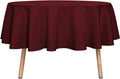 sancua Round Tablecloth - 80 Inch - Water Resistant Spill Proof Washable Polyester Table Cloth Decorative Fabric Table Cover for Dining Tables, Buffet Parties and Camping, Burgundy