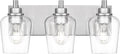 Bathroom Light Fixtures, 3-Light Modern Vanity Light with Clear Glass Wine Glass-Shaped Shade, Vanity Lighting Fixtures Over Mirror, Brushed Nickel, VL155-BN-3