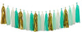 Teal-Blue Mint Beige-Gold Party-Decorations Tassel-Garland -20pcs Rustic Wedding Tassels Banner Streamers,Women Birthday Bachelorette Engagement Decor Panduola