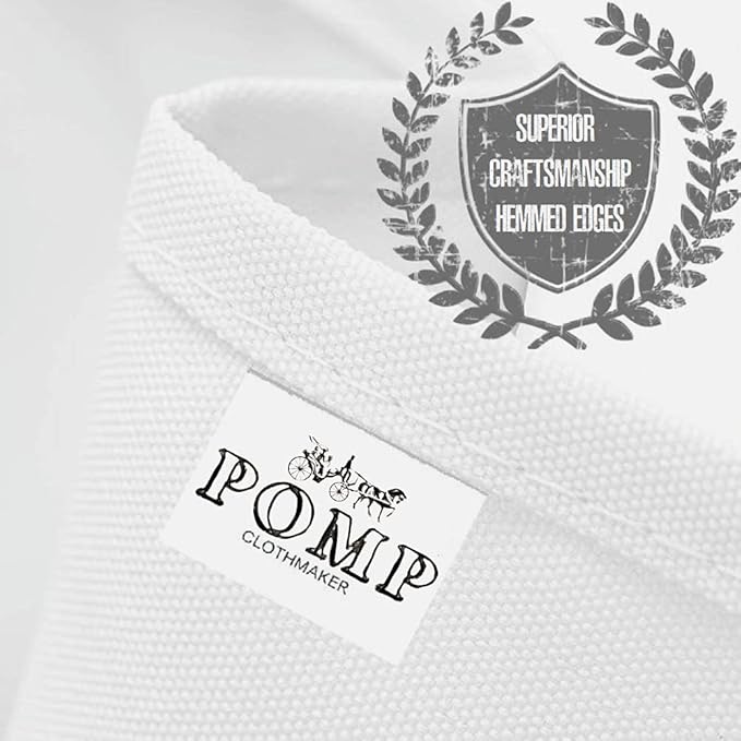 Pomp Pure White 60" x 102" Poplin Polyester Tablecloth (2 Pack) | Wrinkle + Stain Resistant Easy Care Premium Fabric | Fits 6FT Rectangle Table
