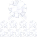 Small Pull Bows, 10 PCS 4 Inch White Gift Bows for Wrapping,Basket, Wedding,Birthday Party,Flower Bouquet Decoration