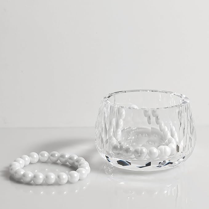 kitCom Crystal Jewelry Jar, Crystal Wedding Candy Buffet Jar, Home Decoration Party Cotton Swab Storage, Office Birthday Gift