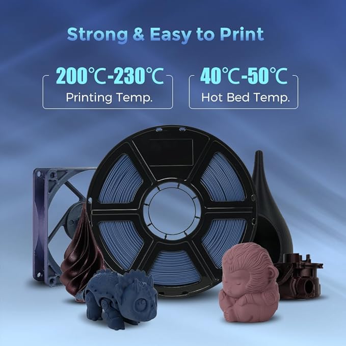 FLASHFORGE Carbon Fiber PLA Filament 1.75mm, Carbon Fiber Reinforced PLA 3D Printer Filament, 1KG Spool Dimensional Accuracy +/- 0.02mm, High Strength & High Abrasion-Resistance (Sailor Blue)
