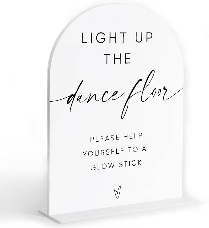 Let Love Glow Sign Wedding, White Arch Acrylic Sign, Wedding Dance Floor Props, Bridal Shower Decor, Engagement Party Decor, Centerpiece Table Decorations Party for Bride and Groom-15