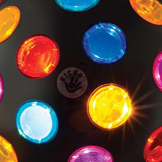 Kicko Spinning Disco Ball - 11-Inch Disco Ball Decor with Party Lights 360 Degree Rotating Neon LED Light for Kids and Adults - Colorful Flashing for 80s Party and Events