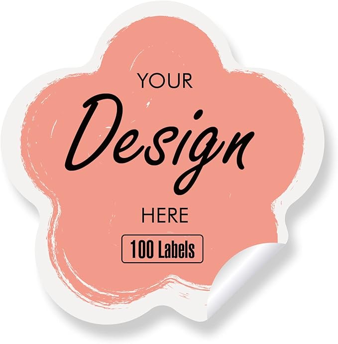 Custom Stickers Personalized Labels - Customized Stickers with Any Design Image Logo Text,Custom Thank You Label Stickers,Custom Stickers for Business Logo,100 Labels (Flower,2"x2")