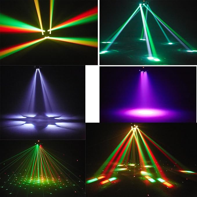 Moving Head Dj Lights for Parties, Stage Light 6-in-1 LED RGBW 6 Arms DJ Lights for Parties Support DMX-512 & Sound Activated, Stage Light for Party Disco KTV Wedding Club