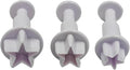 pson 3Pcs Plunger Cookie Cutter Set, Mini Plastic Biscuit Molds for Cake Decorating, Baking, Fondant, and DIY Crafts(Star)