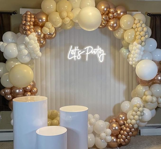 Bezente White Sand Latex Party Balloons - 150 Pack 5 inch Matte Sand White Helium Balloons for Birthday Wedding Bridal Shower Gender Reveal Party Decoration
