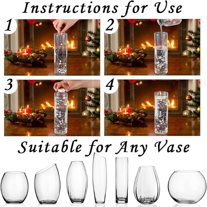 50pcs Pearls String Beads of Pearls, 10+5mm Bright Gold Artificial Pearl String for Floating Candles Centerpieces, Vase Filler, Wedding Centerpiece Christmas Party Decor