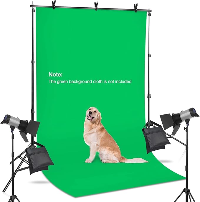 Yesker 10 X 10 ft Photo Video Studio Background Support Stand, Adjustable Heavy Duty Photography Backdrop Support System Kit for Photoshoot Party Video Creator