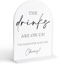 Wedding Bar Sign, White Arch Acrylic Sign, Wedding Signs for Ceremony and Reception, Bridal Shower Decor, Engagement Party Decor, Centerpiece Table Decorations Party for Bride and Groom-14