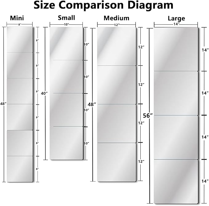 Unbreakable Acylic Small Mirror Tiles for Kids, (4-Pcs 10x10 Inch) Plastic Mirrors for Wall, Stick on Mirrors for Wall Decor, Shatterproof Mirror for Kids Bedroom