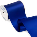 Ribbli Cobalt Blue Satin Ribbon 4 Inch Wide Dark Blue Ribbon for Wedding Chair Sash Grand Opening Ceremony Big Bows Gift Wrapping Floral Crafts Cake Decor-Double Faced Satin Continuous 10 Yards