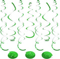 24 PCS Green Hanging Swirl, Sparkle Ceiling Hanging Decorations, Plastic Streamer Party Decorations with Double-Swirls and Single-Swirls for Birthday Decorations, Graduation, Baby Shower