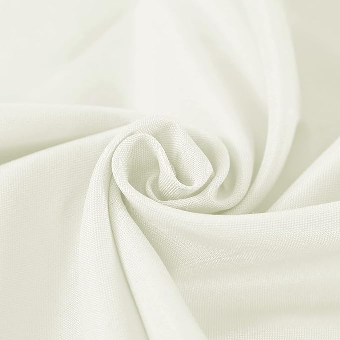 Fokitut 6 Pack Waterproof Round Tablecloth, 90 Inch, Stain Resistant and Wrinkle Polyester Table Cloth, Fabric Table Cover for Kitchen Dining, Wedding, Party, Holiday Dinner-Ivory